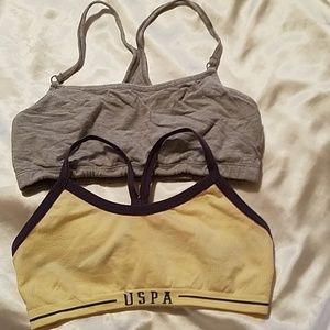2 razor back bra girl grey yellow black
